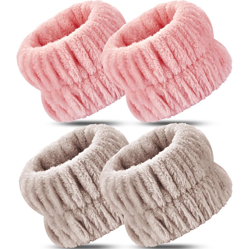 Darfukei Wrist Bands for Washing Face, 4pcs Spa Face Washing Wristbands, Microfiber Arm Wrist Towels, Absorbent Wash Wristbands for Woman Men, Prevent Water from Spilling Down Your Arms - Image 1